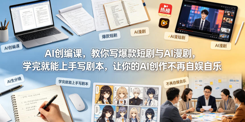 AI创编课，教你写爆款短剧与AI漫剧，学完就能上手写剧本，让你的AI创作不再自娱自乐-巅峰研习社