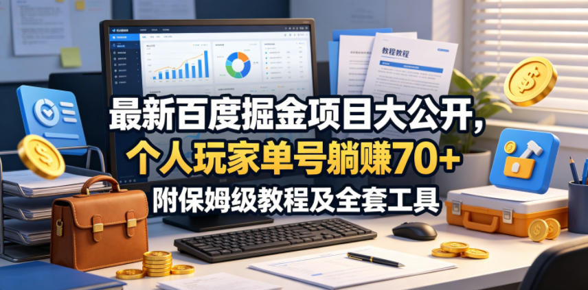 最新百度掘金项目大公开，个人玩家单号躺賺70+，附保姆级教程及全套工具【揭秘】-巅峰研习社