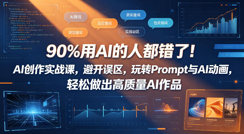 90%用AI的人都错了！AI创作实战课，避开误区，玩转Prompt与AI动画，轻松做出高质量AI作品-巅峰研习社