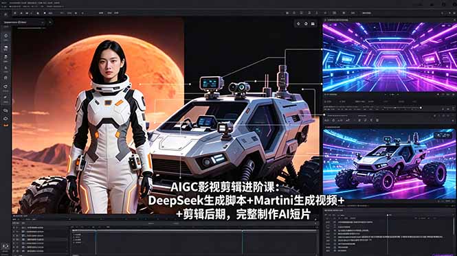 AIGC影视剪辑进阶课：DeepSeek生成脚本+Martini生成视频+剪辑后期，完整制作AI短片-巅峰研习社