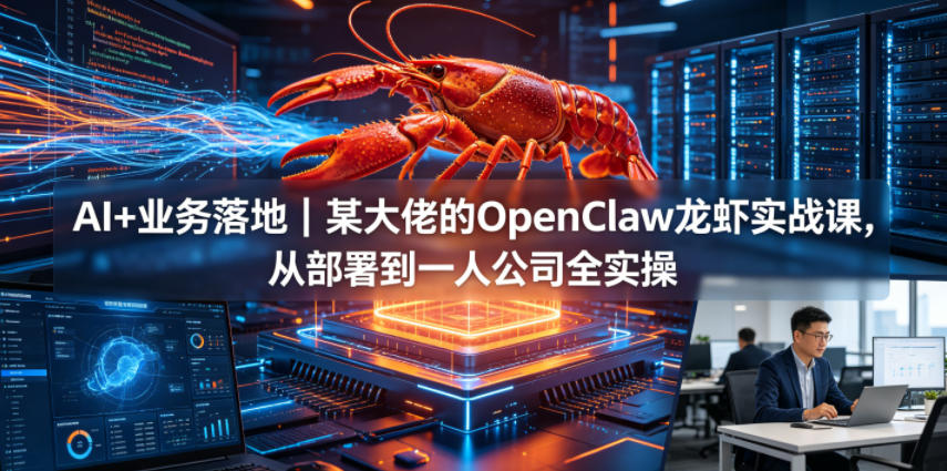 AI+业务落地｜某大佬的OpenClaw小龙虾实战课，从部署到一人公司全实操-巅峰研习社