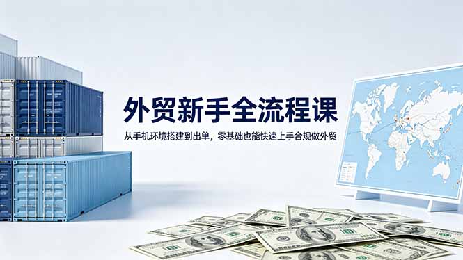 外贸新手全流程课：从手机环境搭建到出单，零基础也能快速上手合规做外贸-巅峰研习社