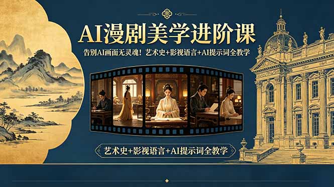 告别AI画面无灵魂！AI漫剧美学进阶课，艺术史+影视语言+AI提示词全教学-巅峰研习社