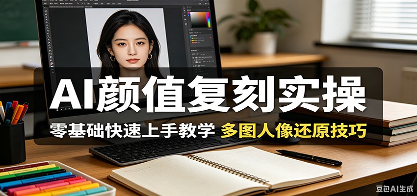 AI颜值复刻实操，零基础快速上手教学，多图人像还原技巧-巅峰研习社