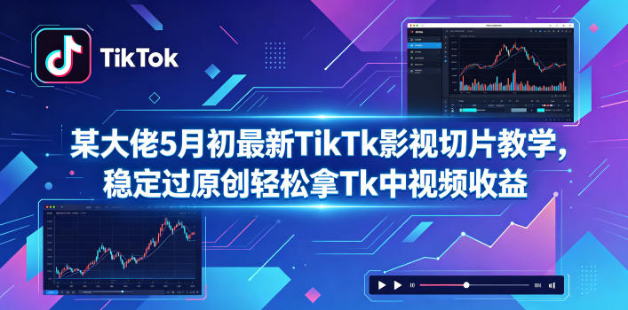 某大佬5月初最新TikTk影视切片教学，稳定过原创轻松拿Tk中视频收益-巅峰研习社