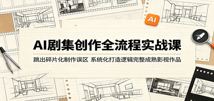 AI剧集创作全流程实战课:跳出碎片化制作误区,系统化打造逻辑完整成熟影视作品-巅峰研习社
