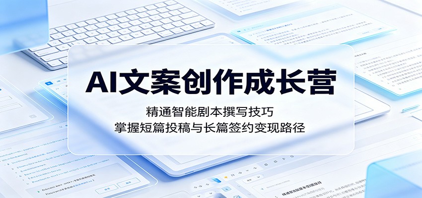 AI文案创作成长营:精通智能剧本撰写技巧,掌握短篇投稿与长篇签约变现路径-巅峰研习社