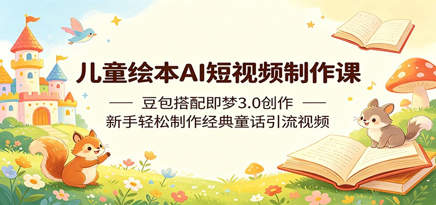 儿童绘本AI短视频制作课:豆包搭配即梦3.0创作,新手轻松制作经典童话引流视频-巅峰研习社