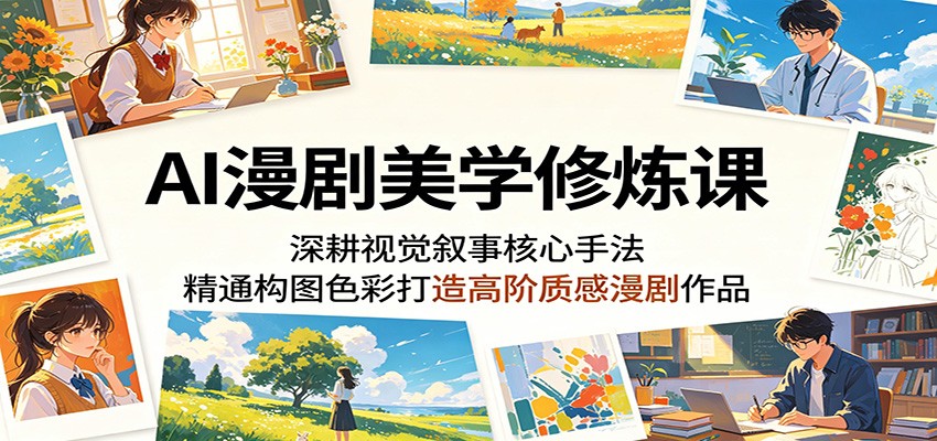 AI漫剧美学修炼课：深耕视觉叙事核心手法，精通构图色彩打造高阶质感漫剧作品-巅峰研习社