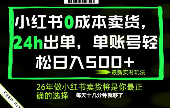 小红书0成本AI卖货,24小时出单,全流程托管,保底日入500+,每天十几分钟就够了【揭秘】-巅峰研习社