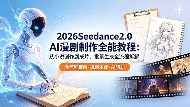 2026Seedance2.0 AI制作全能教程：从小说创作到成片，批量生成全流程拆解-巅峰研习社