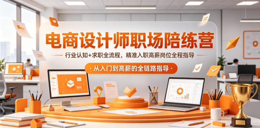 电商设计师职场陪练营，行业认知+求职全流程，精准入职高薪岗位全程指导-巅峰研习社