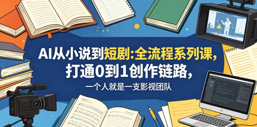 AI从小说到短剧全流程系列课，打通0到1创作链路，一个人就是一支影视团队-巅峰研习社