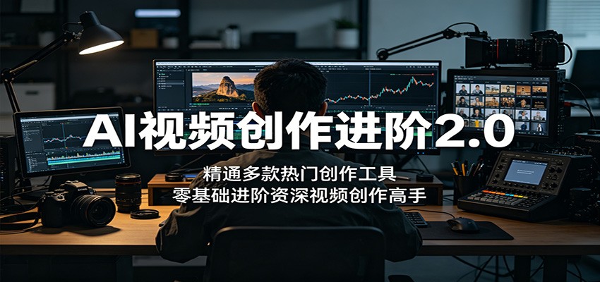 AI视频创作进阶2.0：精通多款热门创作工具，零基础进阶资深视频创作高手-巅峰研习社