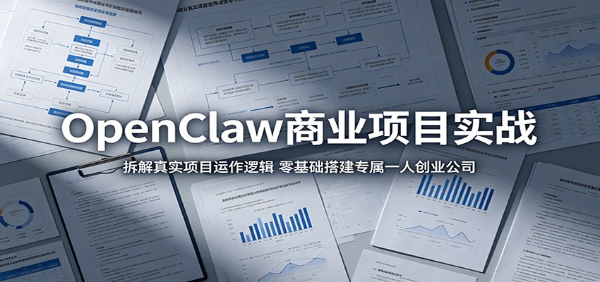 OpenClaw商业项目实战：拆解真实项目运作逻辑，零基础搭建专属一人创业公司-巅峰研习社