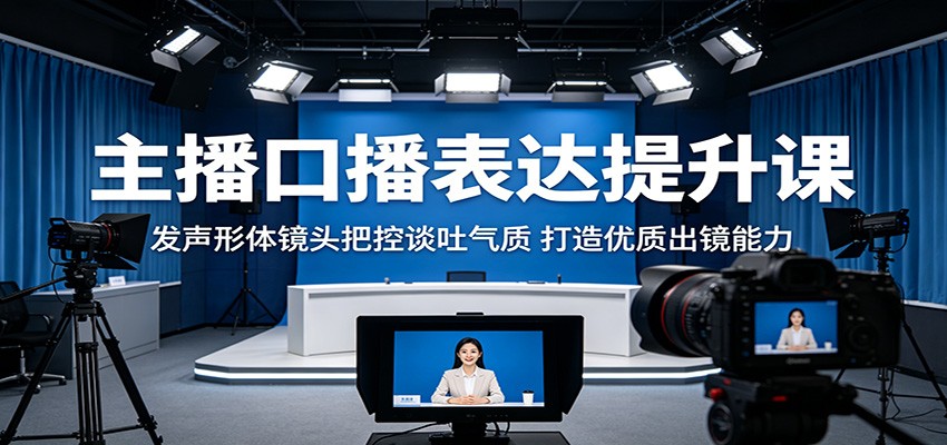 主播口播表达提升课:发声形体镜头把控谈吐气质,打造优质出镜能力-巅峰研习社