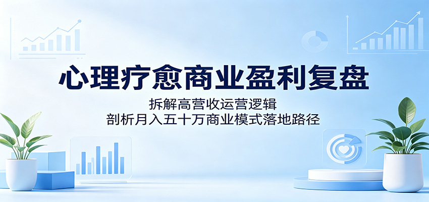 心理疗愈商业盈利复盘:拆解高营收运营逻辑,剖析月入五十万商业模式落地路径-巅峰研习社
