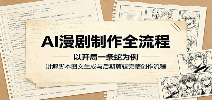 AI漫剧制作全流程：以开局一条蛇为例，讲解脚本图文生成与后期剪辑完整创作流程-巅峰研习社