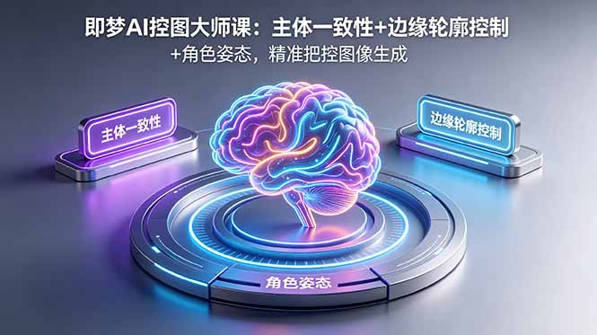 即梦AI控图大师课:主体一致性+边缘轮廓控制+角色姿态,精准把控图像生成-巅峰研习社