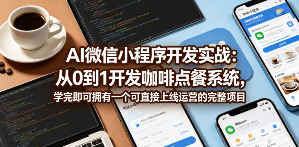 AI微信小程序开发实战：从0到1开发咖啡点餐系统，学完即可拥有一个可直接上线运营的完整项目-巅峰研习社