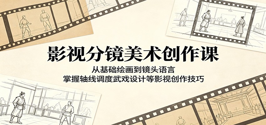 影视分镜美术创作课：从基础绘画到镜头语言，掌握轴线调度武戏设计等影视创作技巧-巅峰研习社