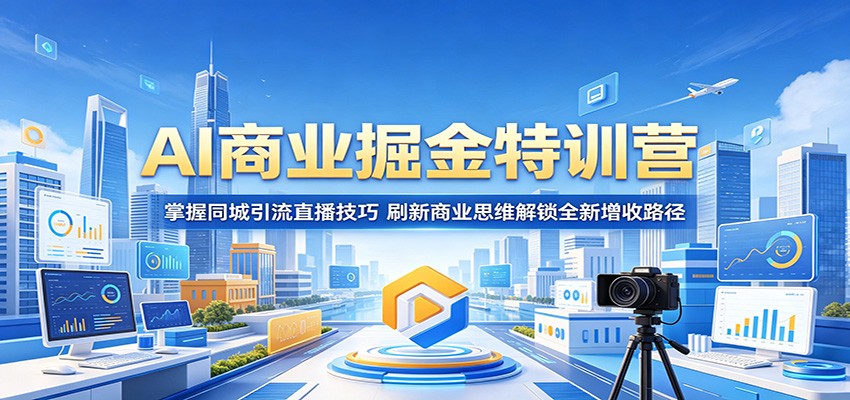 AI商业掘金特训营：掌握同城引流直播技巧，刷新商业思维解锁全新增收路径-巅峰研习社