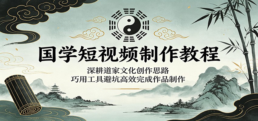 国学短视频制作教程：深耕道家文化创作思路，巧用工具避坑高效完成作品制作-巅峰研习社