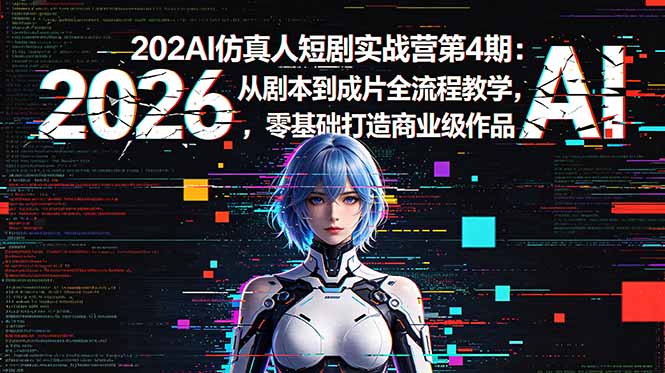 2026AI仿真人短剧实战营第4期：从剧本到成片全流程教学，零基础打造商业级作品-巅峰研习社