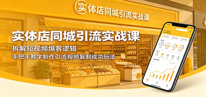 实体店同城引流实战课:拆解短视频爆客逻辑,手把手教学制作引流视频复制成功玩法-巅峰研习社