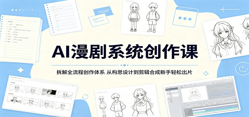 AI漫剧系统创作课：拆解全流程创作体系，从构思设计到剪辑合成新手轻松出片-巅峰研习社