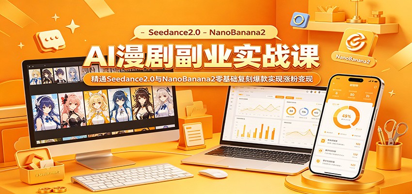 AI漫剧副业实战课：精通Seedance2.0与NanoBanana2零基础复刻爆款实现涨粉变现-巅峰研习社