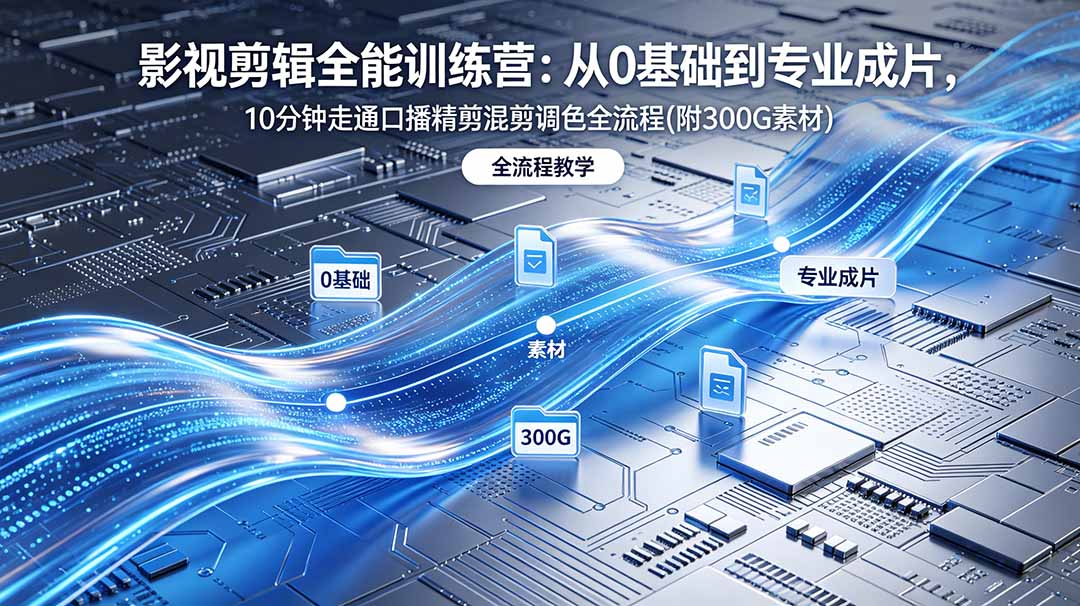 2026影视剪辑全能实战课｜0基础到专业成片，全流程教学，高清带300G素材-巅峰研习社