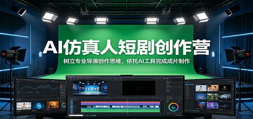 AI仿真人短剧创作营：树立专业导演创作思维，依托AI工具完成成片制作-巅峰研习社