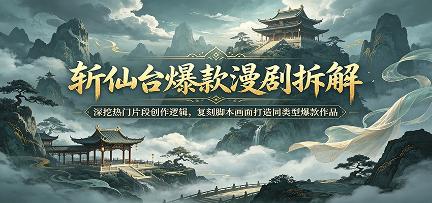 斩仙台爆款漫剧拆解：深挖热门片段创作逻辑，复刻脚本画面打造同类型爆款作品-巅峰研习社