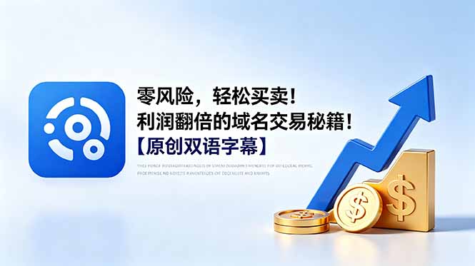 零风险,轻松买卖!利润翻倍的域名交易秘籍!【原创双语字幕】-巅峰研习社