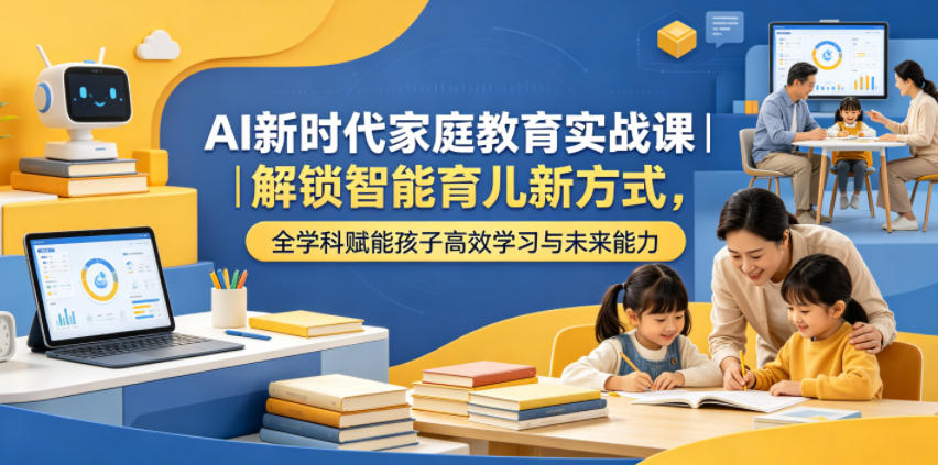 AI新时代家庭教育实战课|解锁智能育儿新方式,全学科赋能孩子高效学习与未来能力-巅峰研习社