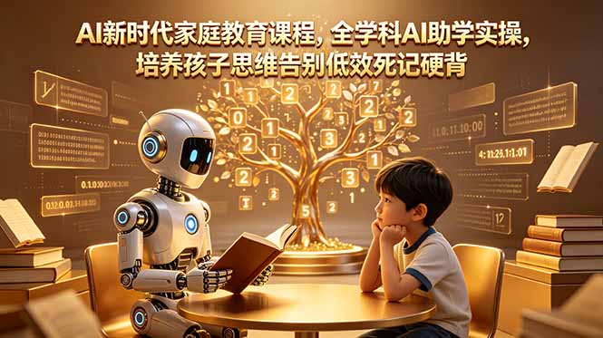 AI新时代家庭教育课程,全学科AI助学实操,培养孩子思维告别低效死记硬背-巅峰研习社