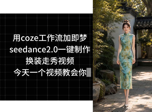 用coze工作流加即梦seedance2.0一键制作换装走秀视频，今天一个视频教会你-巅峰研习社
