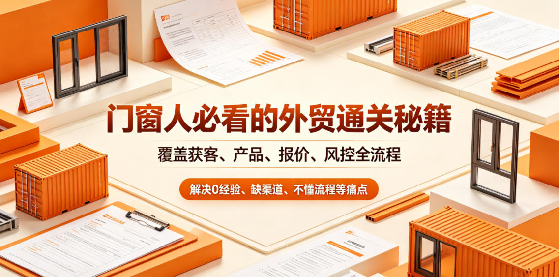 门窗人必看的外贸通关秘籍，块覆盖获客、产品、报价、风控全流程，解决0经验、缺渠道、不懂流程等痛点-巅峰研习社