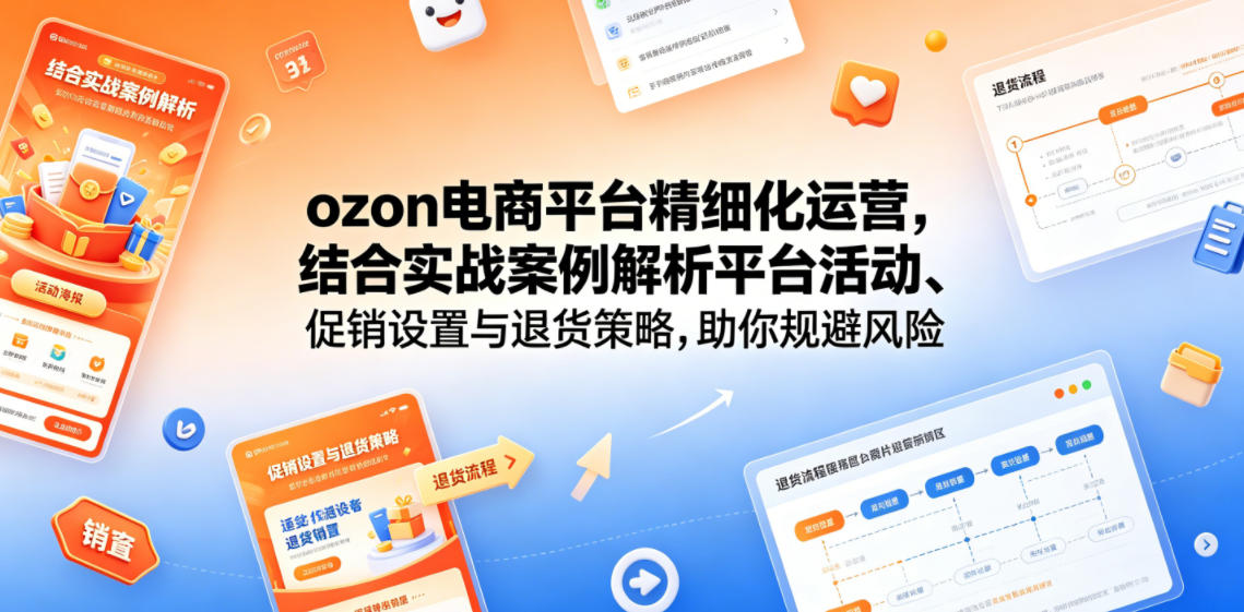 ozon电商平台精细化运营，结合实战案例解析平台活动、促销设置与退货策略，助你规避风险、提升销量-巅峰研习社