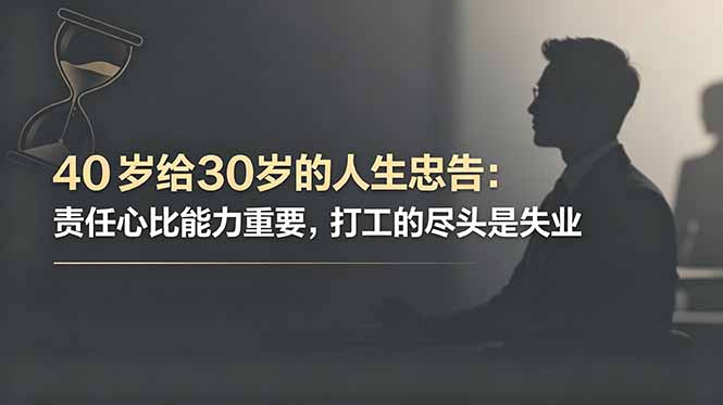 付费文章：40岁给30岁的人生忠告：责任心比能力重要，打工的尽头是失业-巅峰研习社