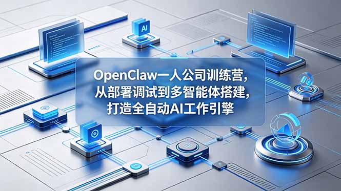 OpenClaw 一人公司训练营,从部署调试到多智能体搭建,打造全自动 AI 工作引擎-巅峰研习社