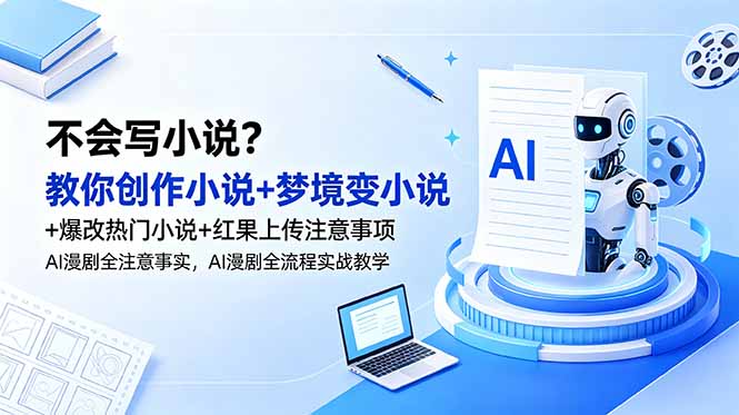 不会写小说?教你创作小说+梦境变小说+爆改热门小说+红果上传注意事项,AI漫剧全流程实战教学-巅峰研习社