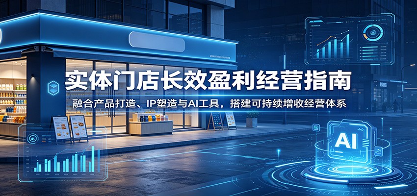 实体门店长效盈利经营指南:融合产品打造、IP塑造与AI工具,搭建可持续增收经营体系-巅峰研习社