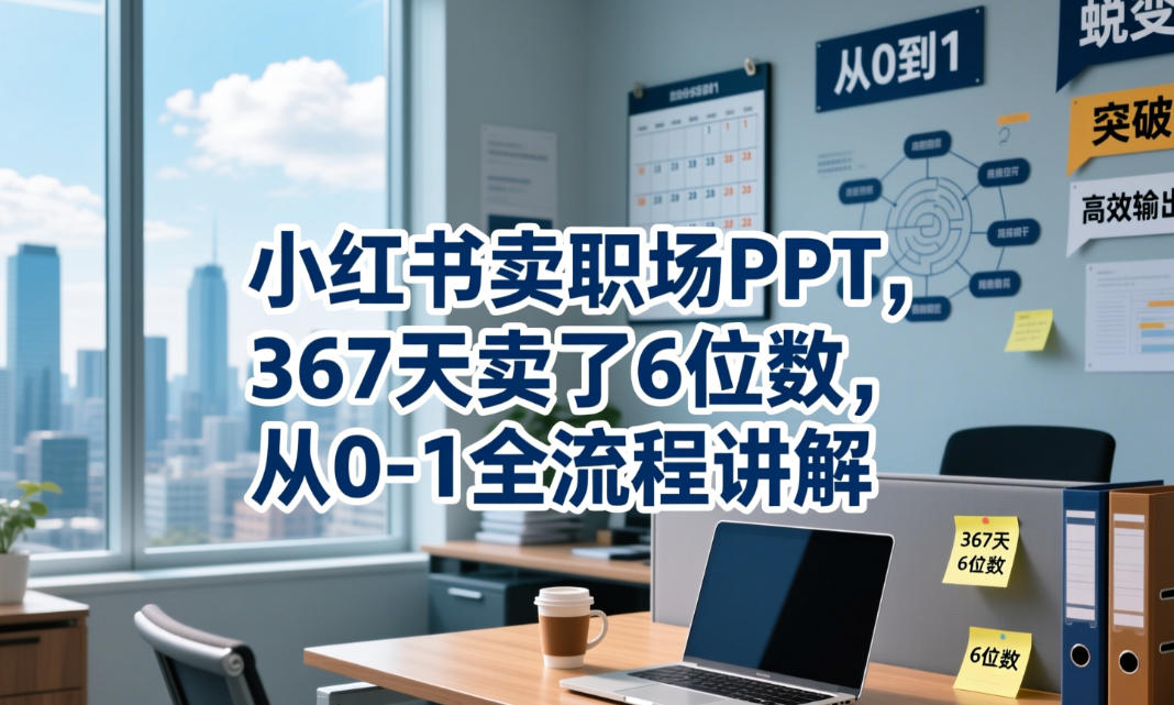 小红书卖职场PPT,367天卖了6位数,从0-1全流程讲解-巅峰研习社