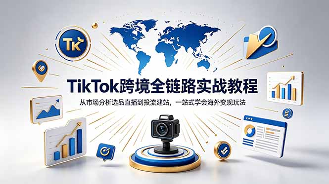 TikTok+独立站跨境基础全套教程,拆解平台盈利逻辑,新手从零跑通变现全流程-巅峰研习社