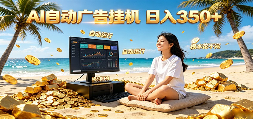 AI自动广告挂机 日入350+ 真正做到躺赚式变现,根本花不完!-巅峰研习社