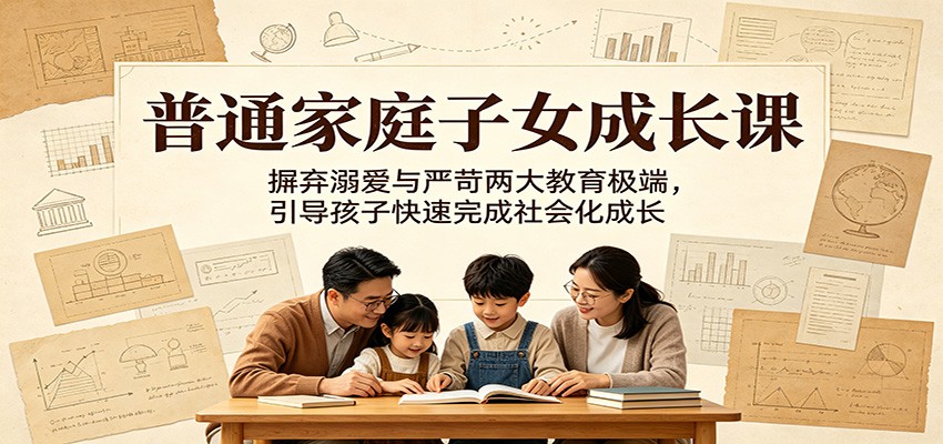 普通家庭子女成长课:摒弃溺爱与严苛两大教育极端,引导孩子快速完成社会化成长-巅峰研习社