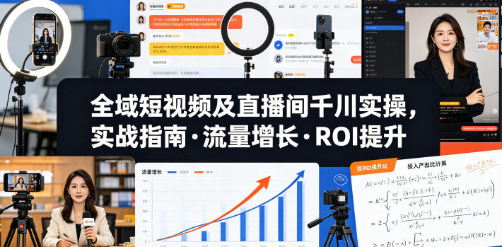 全域短视频及直播间千川实操，实战指南·流量增长·ROI提升(更新)-巅峰研习社