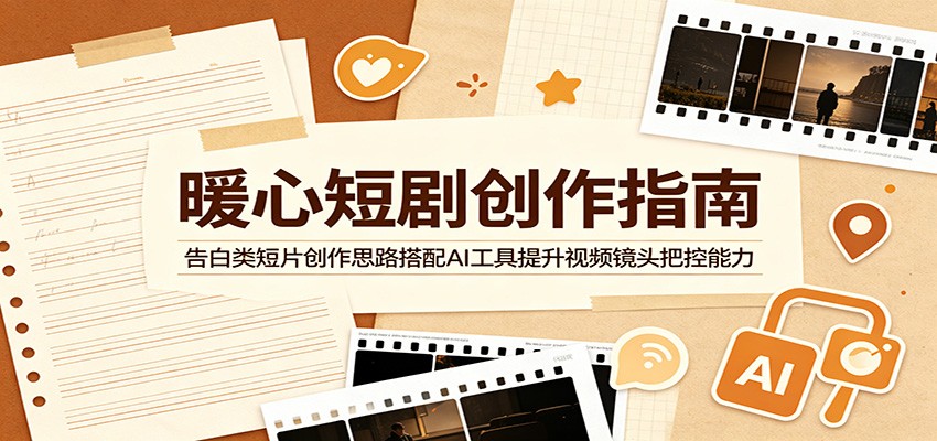 暖心短剧创作指南:告白类短片创作思路搭配AI工具提升视频镜头把控能力-巅峰研习社